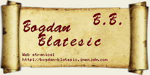 Bogdan Blatešić vizit kartica